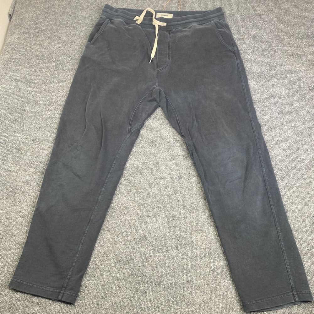 Buck Mason Mens XL French Terry Sweatpants Washed Navy Blue Joggers BM15018.209